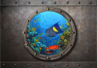 Photo Wallpaper Submarine Window Wallpaper Cropper