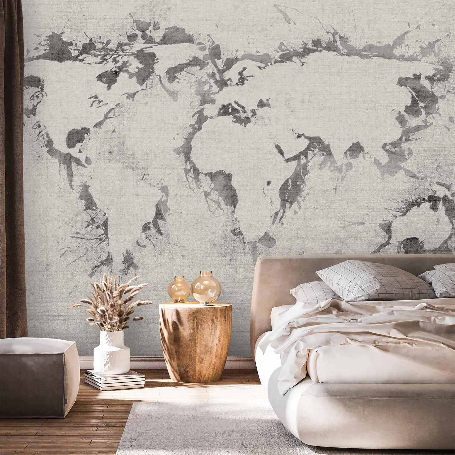 world map wallpaper grey