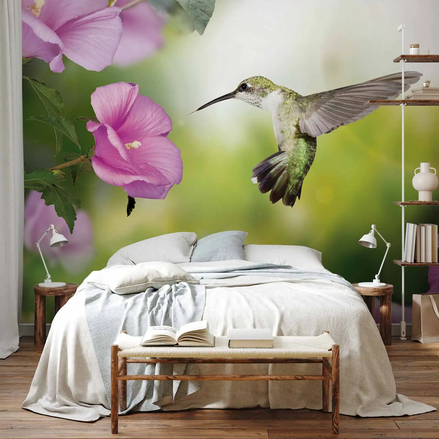 hummingbird and flower wallpaper