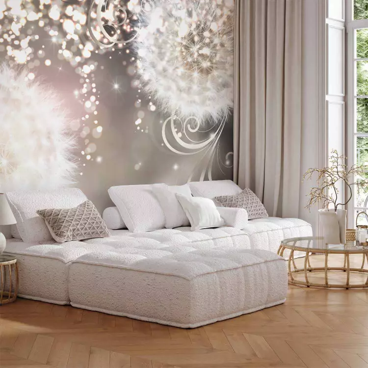 Enchanted Flowers - Dandelions with Sparkling Silver Ornaments