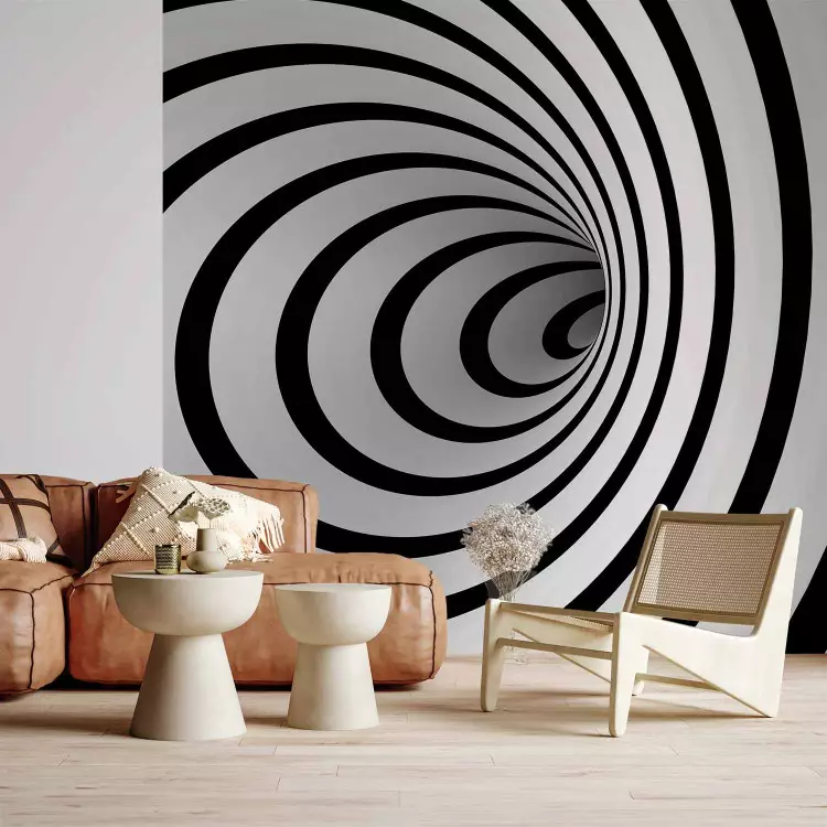 Space Abstraction - Black and White Illusion of a Deep 3D Tunnel