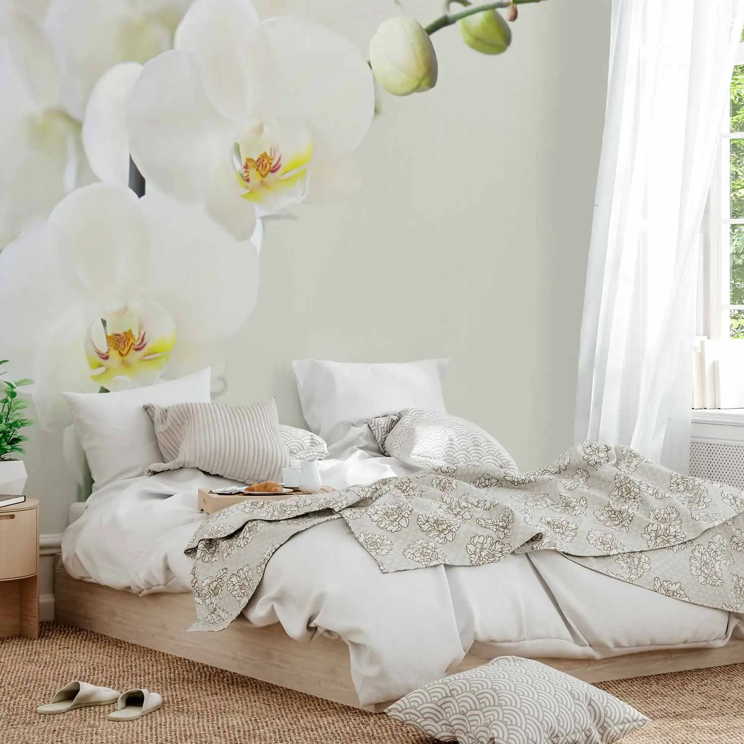 flower wall クリアポスター Amazon.com: Colorful Flower Canvas Wall Art Yellow Orange Purple