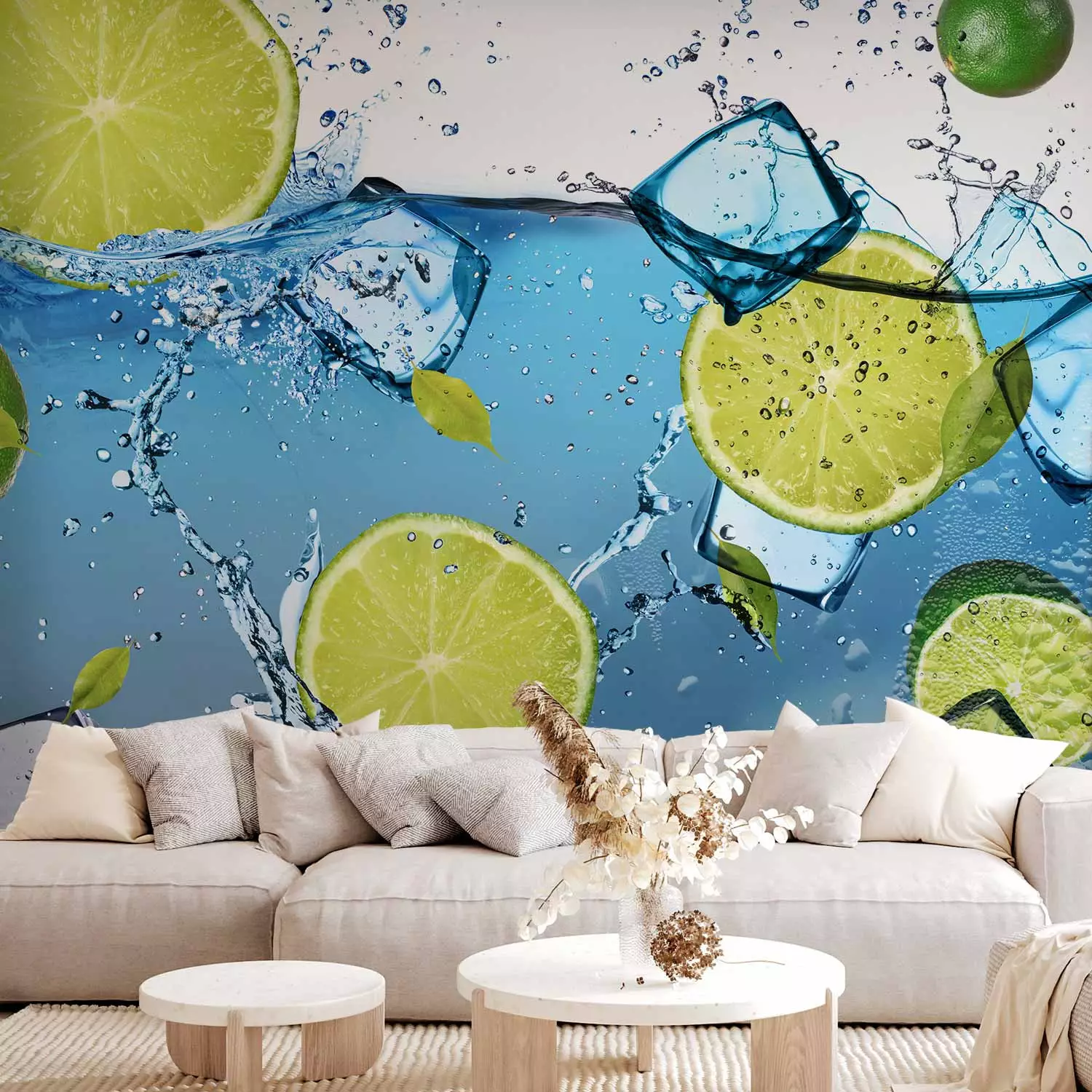 Wall Mural Water with Lemon - Refreshing Fruit Motif for the Kitchen or Room