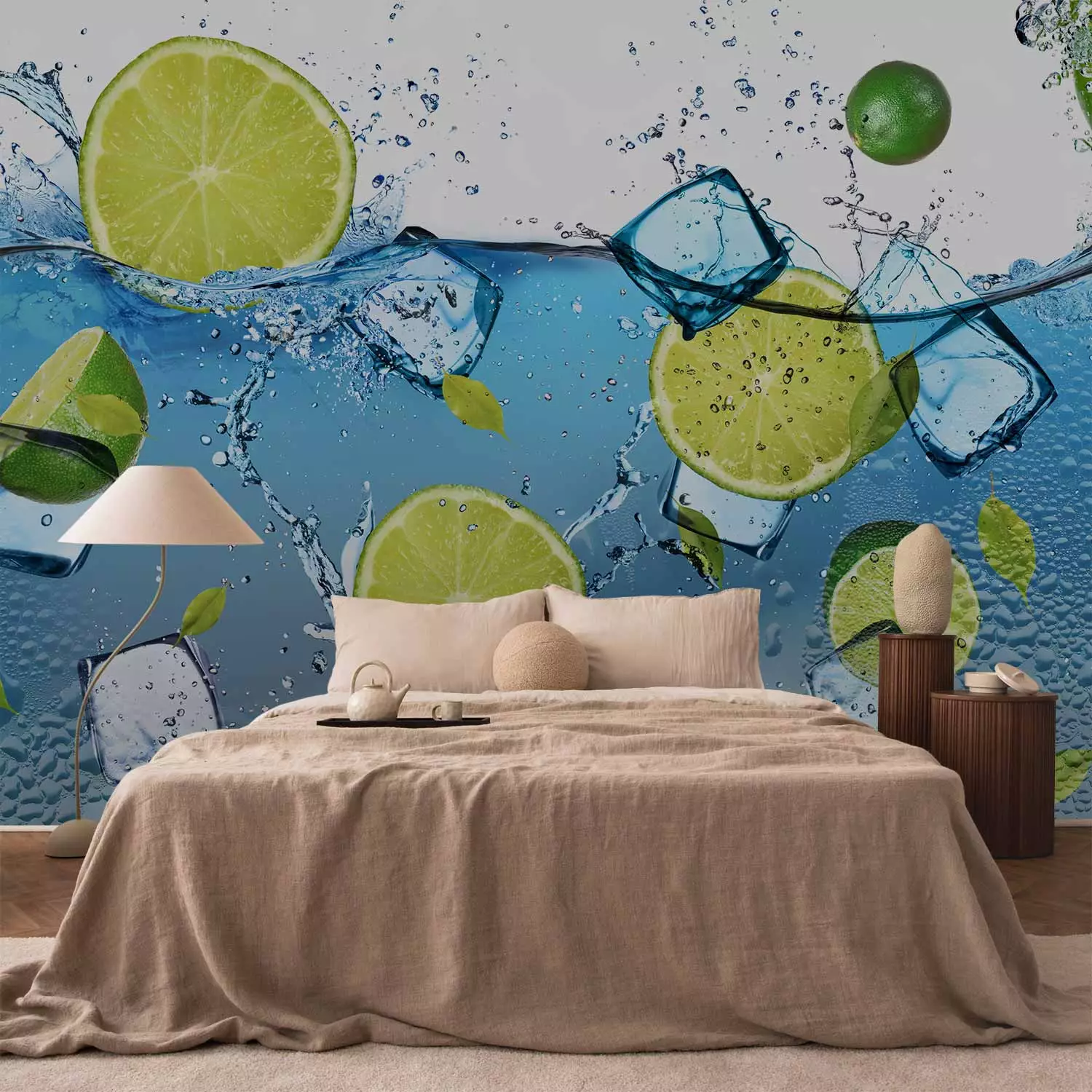 Wall Mural Water with Lemon - Refreshing Fruit Motif for the Kitchen or Room