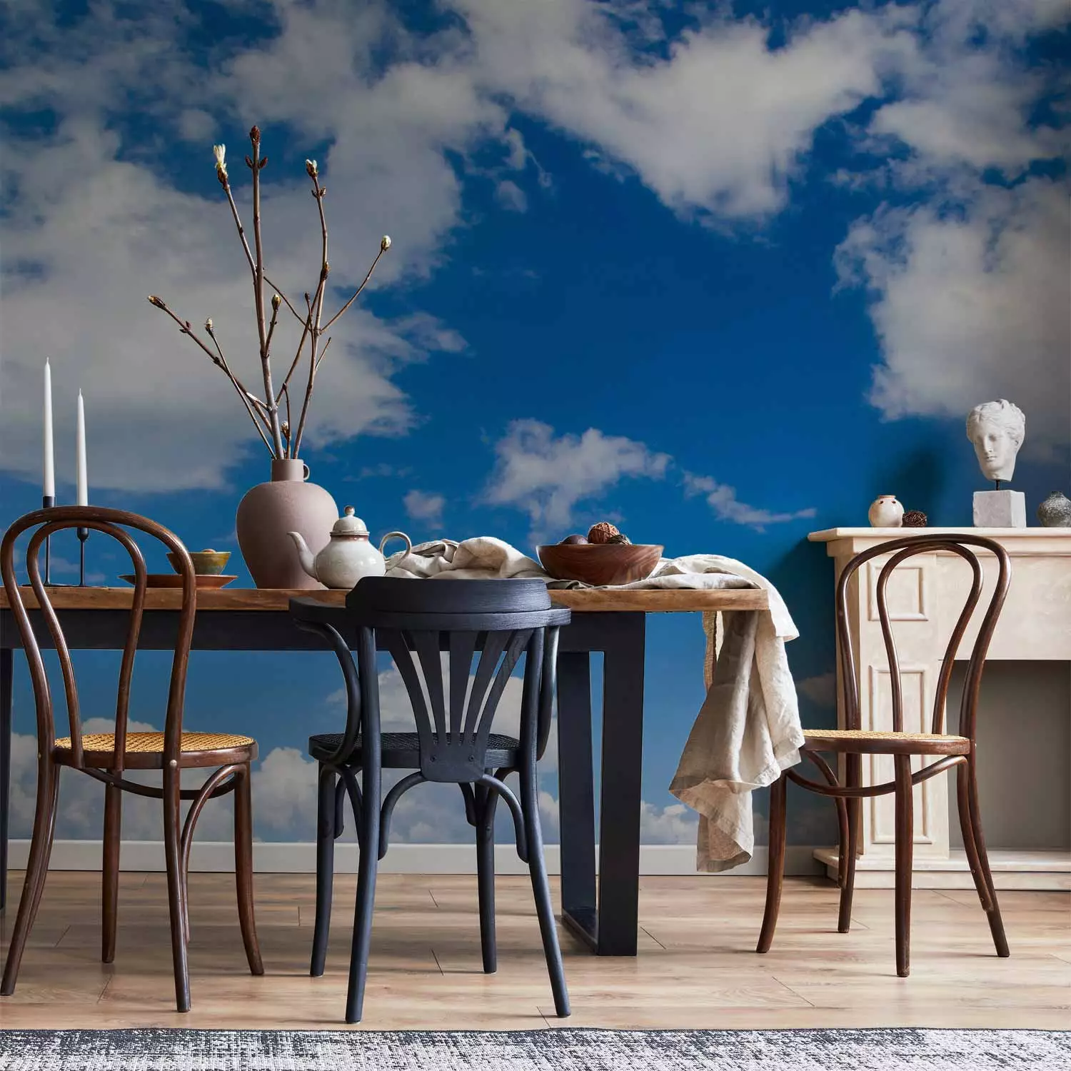 Blue Sky 写真作品 アート インテリア Amazon.com: Blue Sky White Clouds Ceiling 3D Mural Huge
