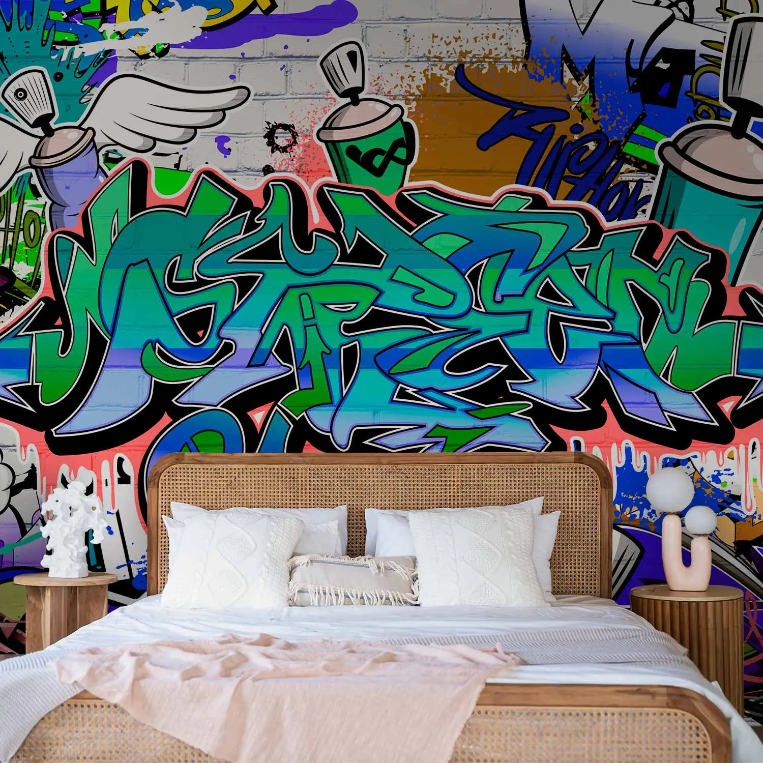 graffiti wallpaper bedroom
