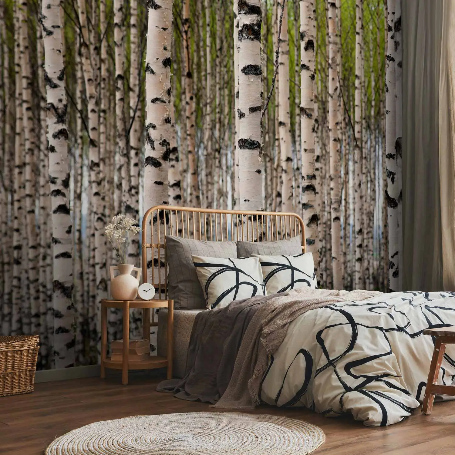 tree wallpaper bedroom