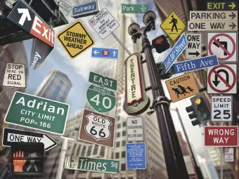 Photo Wallpaper New York Signs - Street Art with Road Signs from New York Wallpaper Cropper