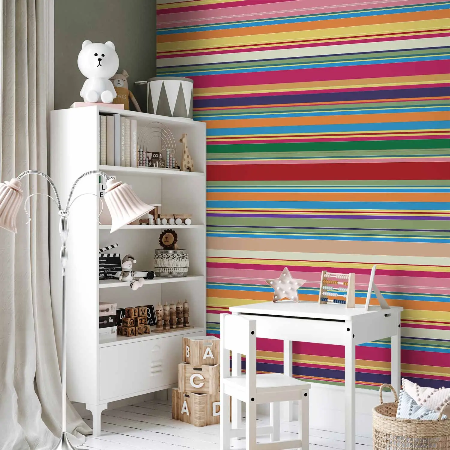 multi coloured striped wallpaper