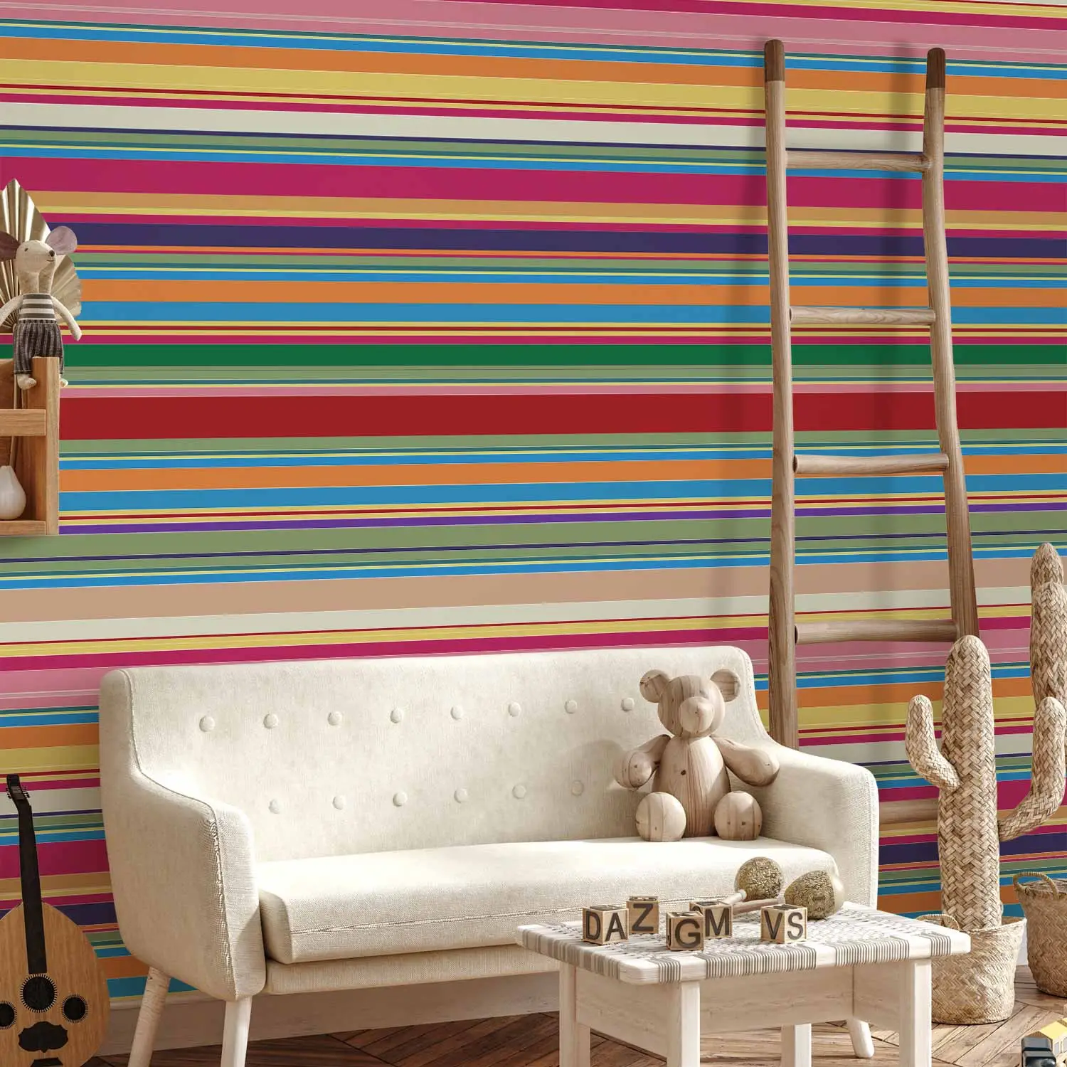 multi coloured striped wallpaper