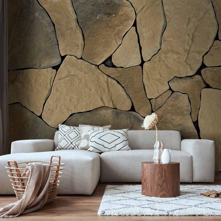 Wall Mural Rustic Wall - Background with Arranged Stone Design in Natural Pattern