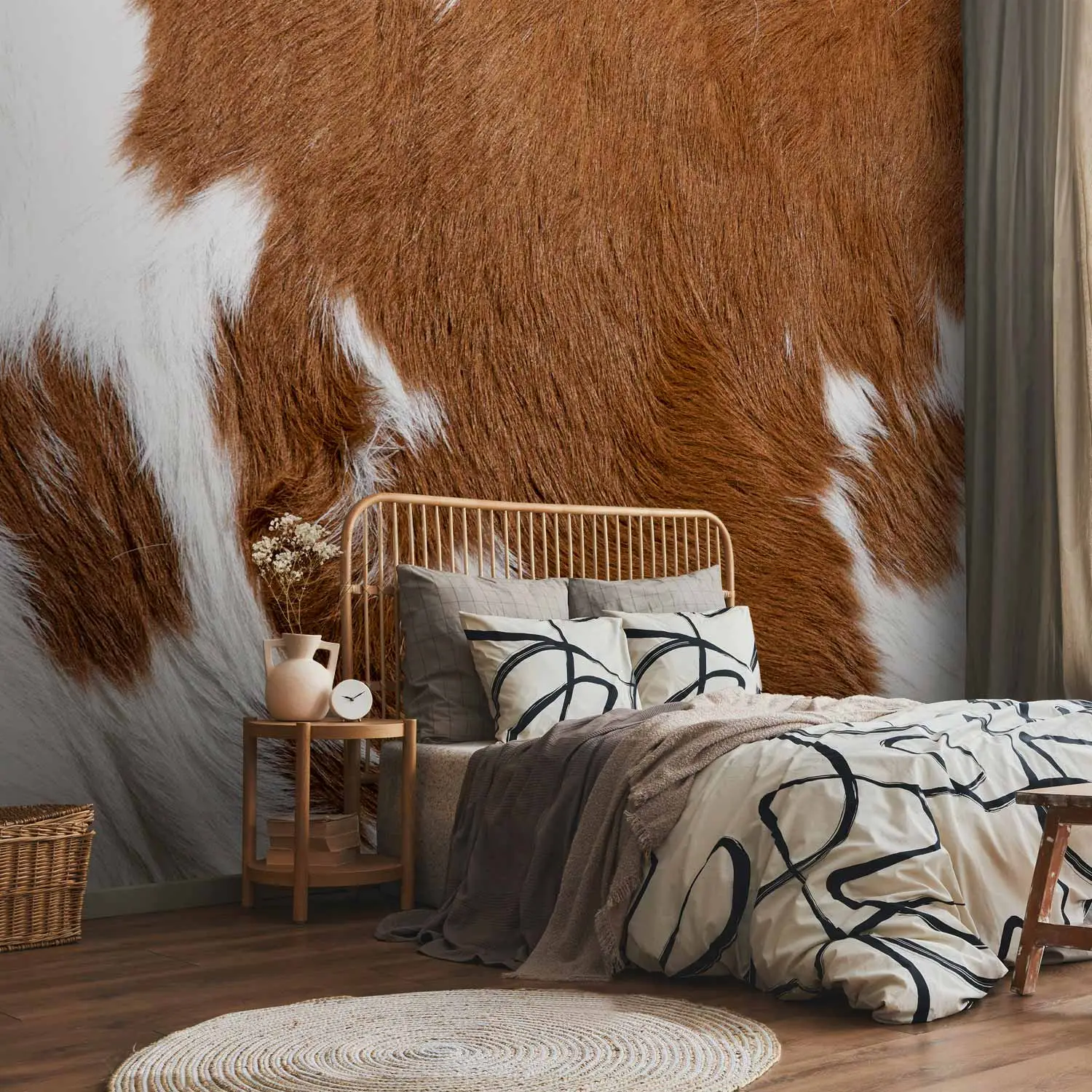 cowhide wallpaper peel and stick
