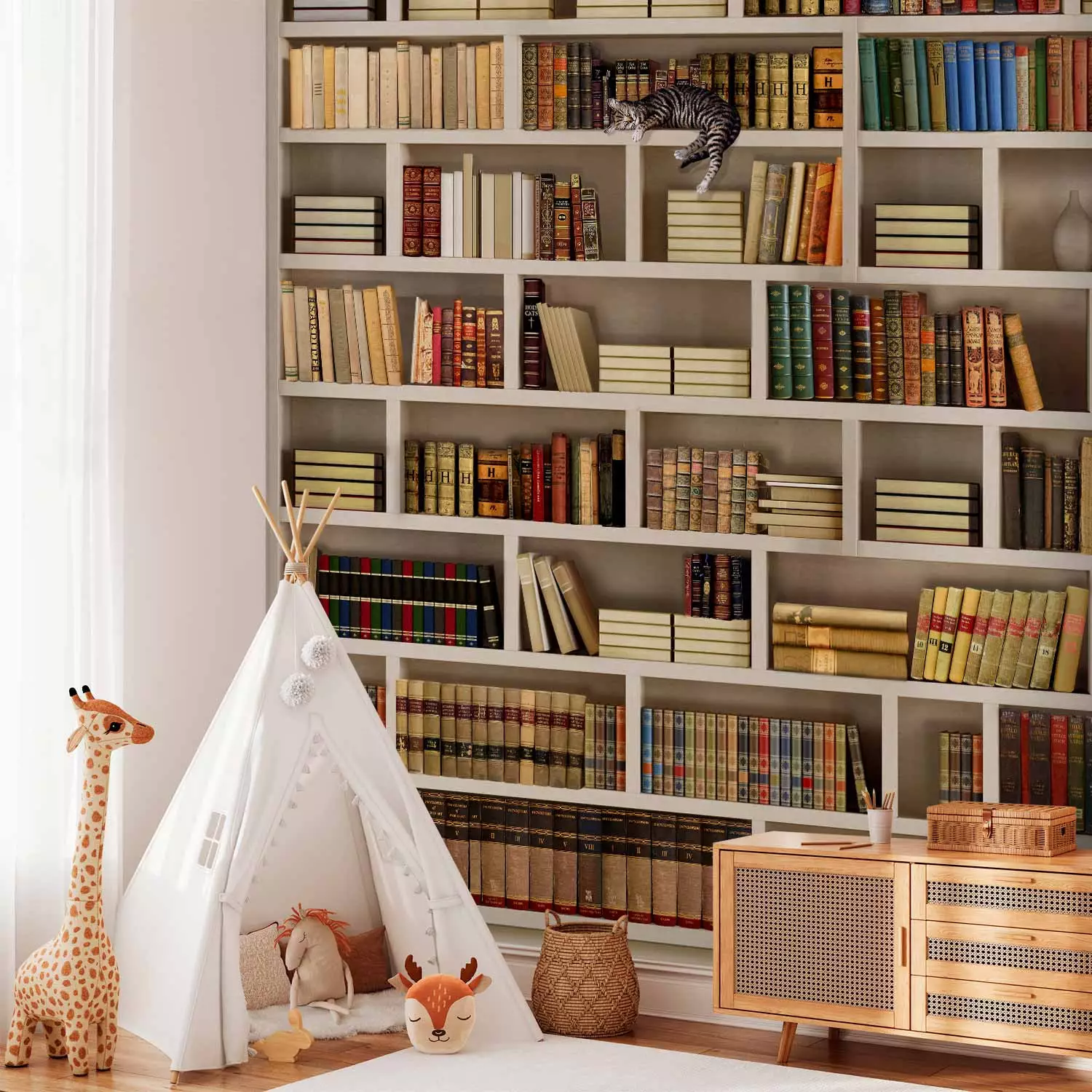 Wall Mural Home library