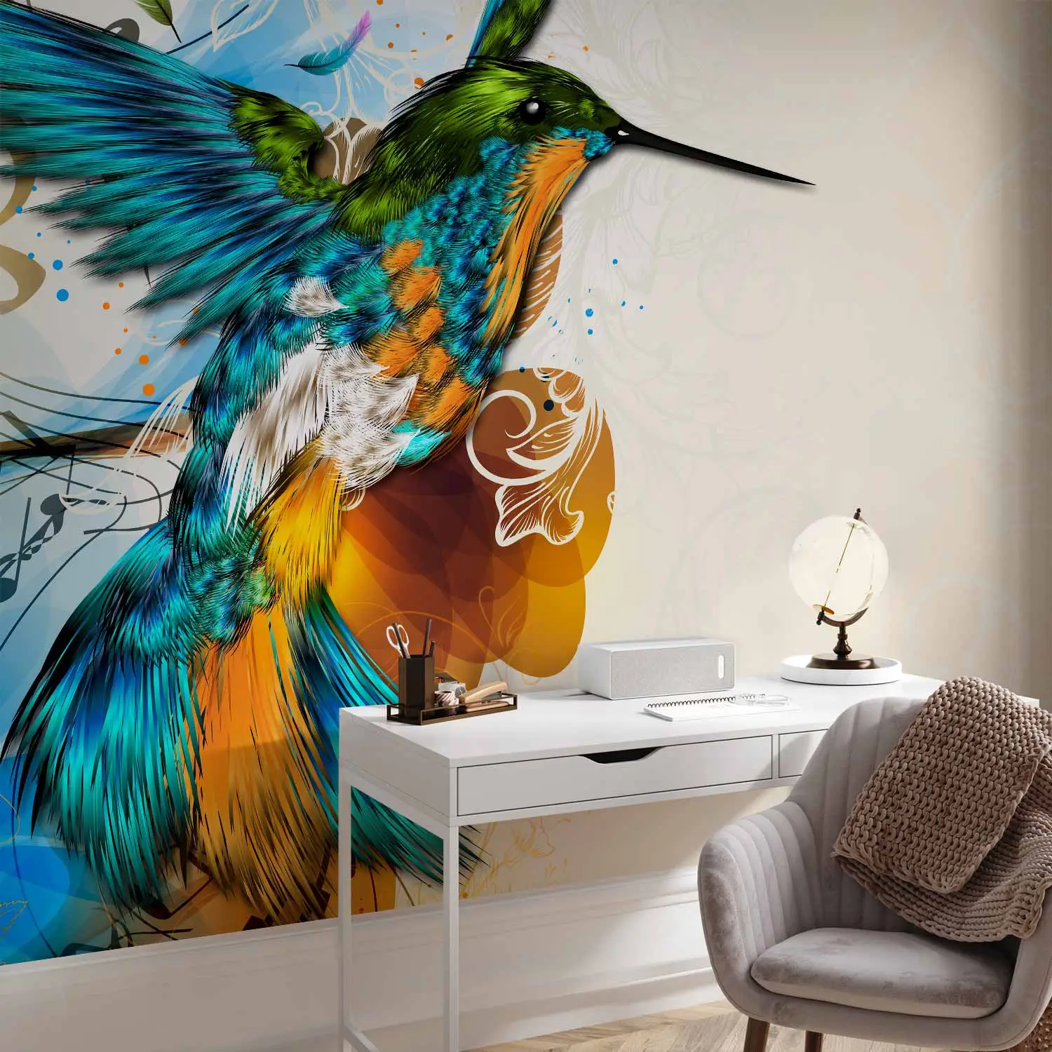 wallpaper hummingbird design