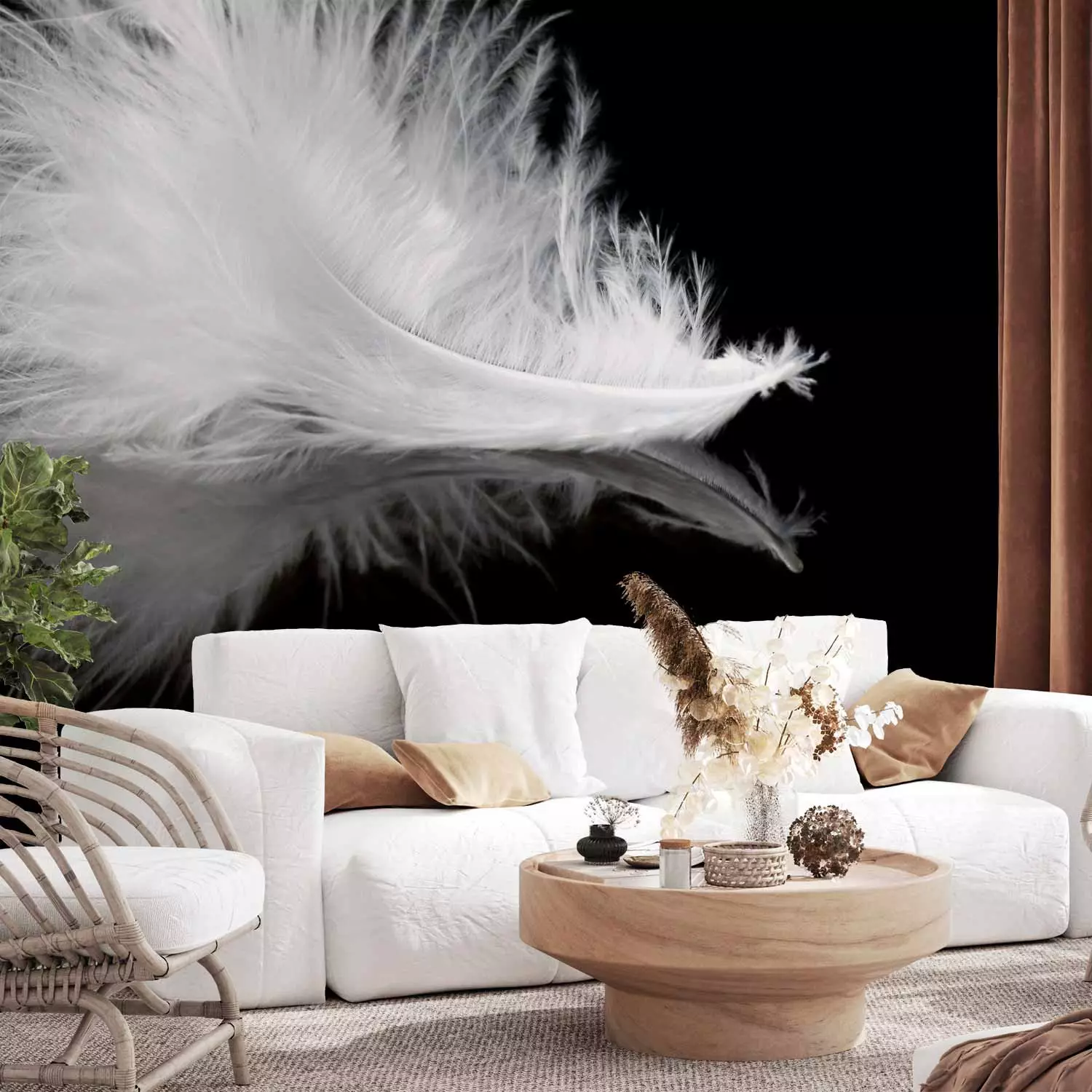 Wall Mural White feather - bimago