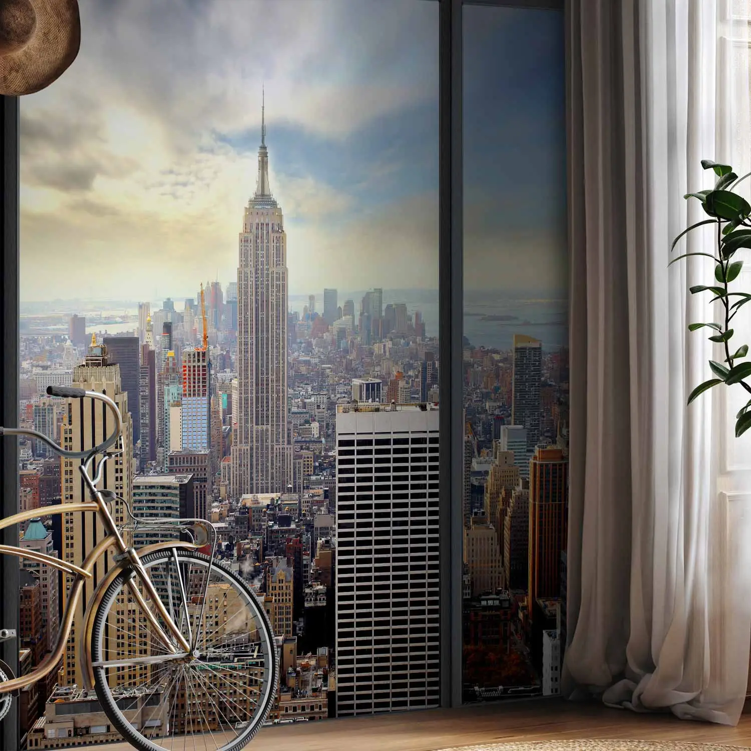 Photo Wallpaper City Behind Glass - New York Panorama with