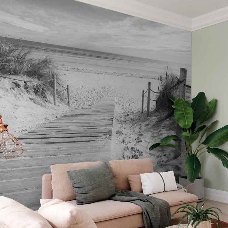 Wall Mural On the beach - black and white