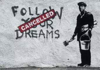 Wall Mural Dreams Cancelled (Banksy) Wallpaper Cropper