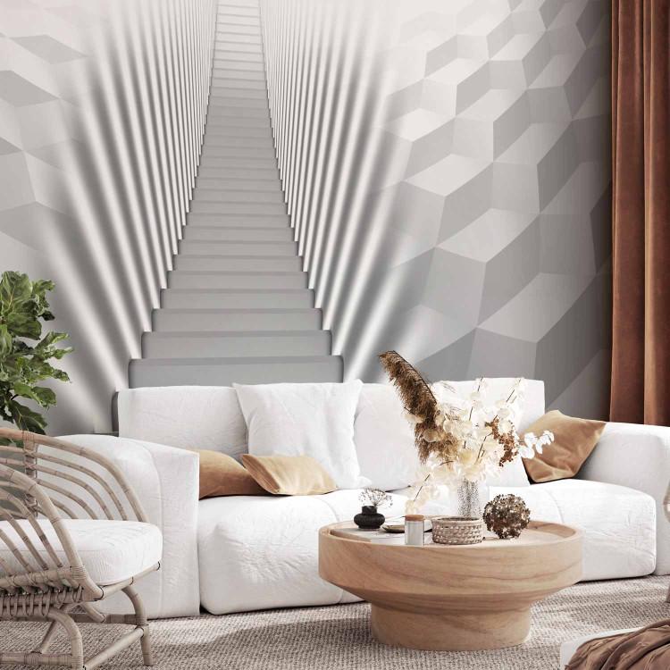 Wall Mural Modern Architecture - white stairs with geometric walls