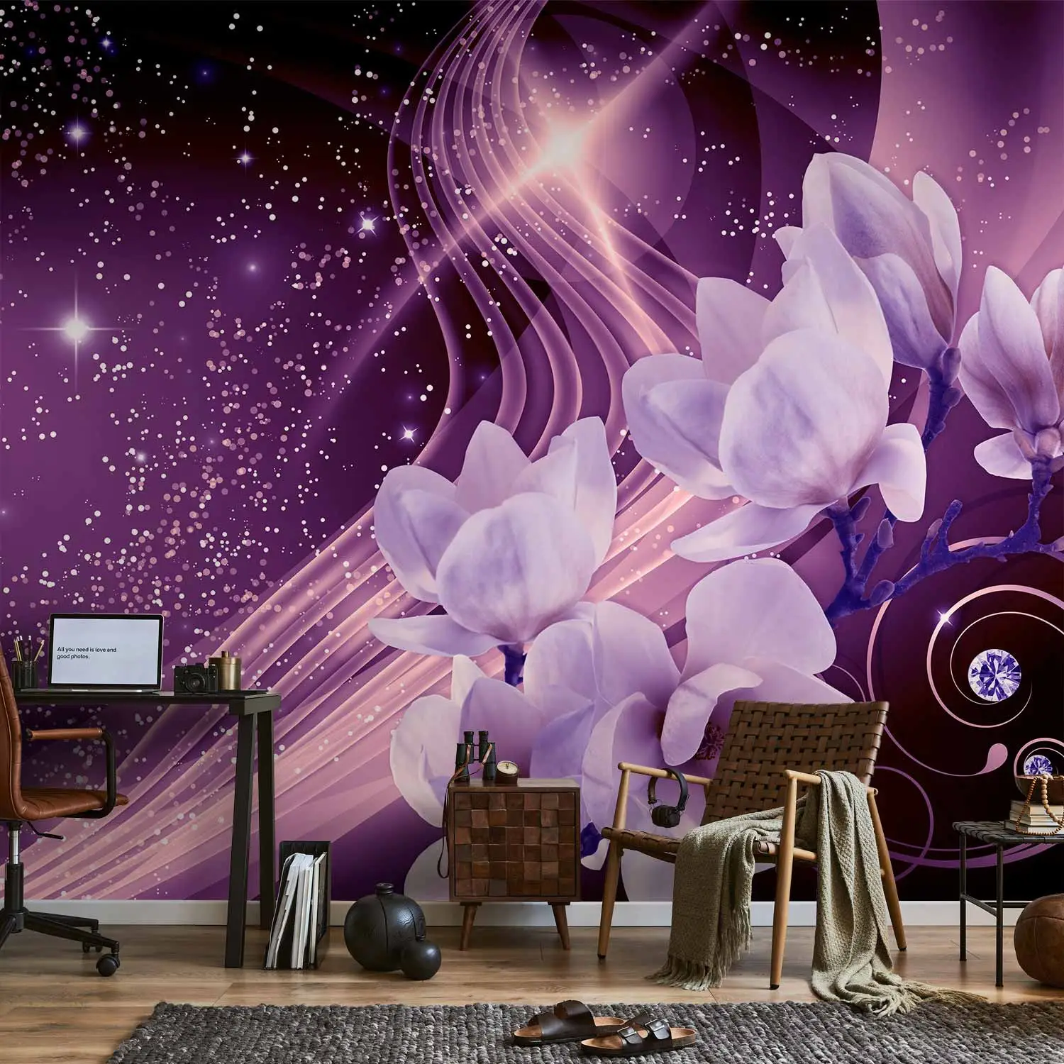 Wall Mural Purple milky way - orchid flowers on a background with