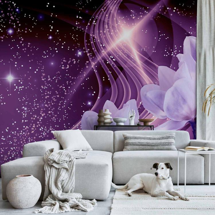 Wall Mural Purple milky way - orchid flowers on a background with glow effect
