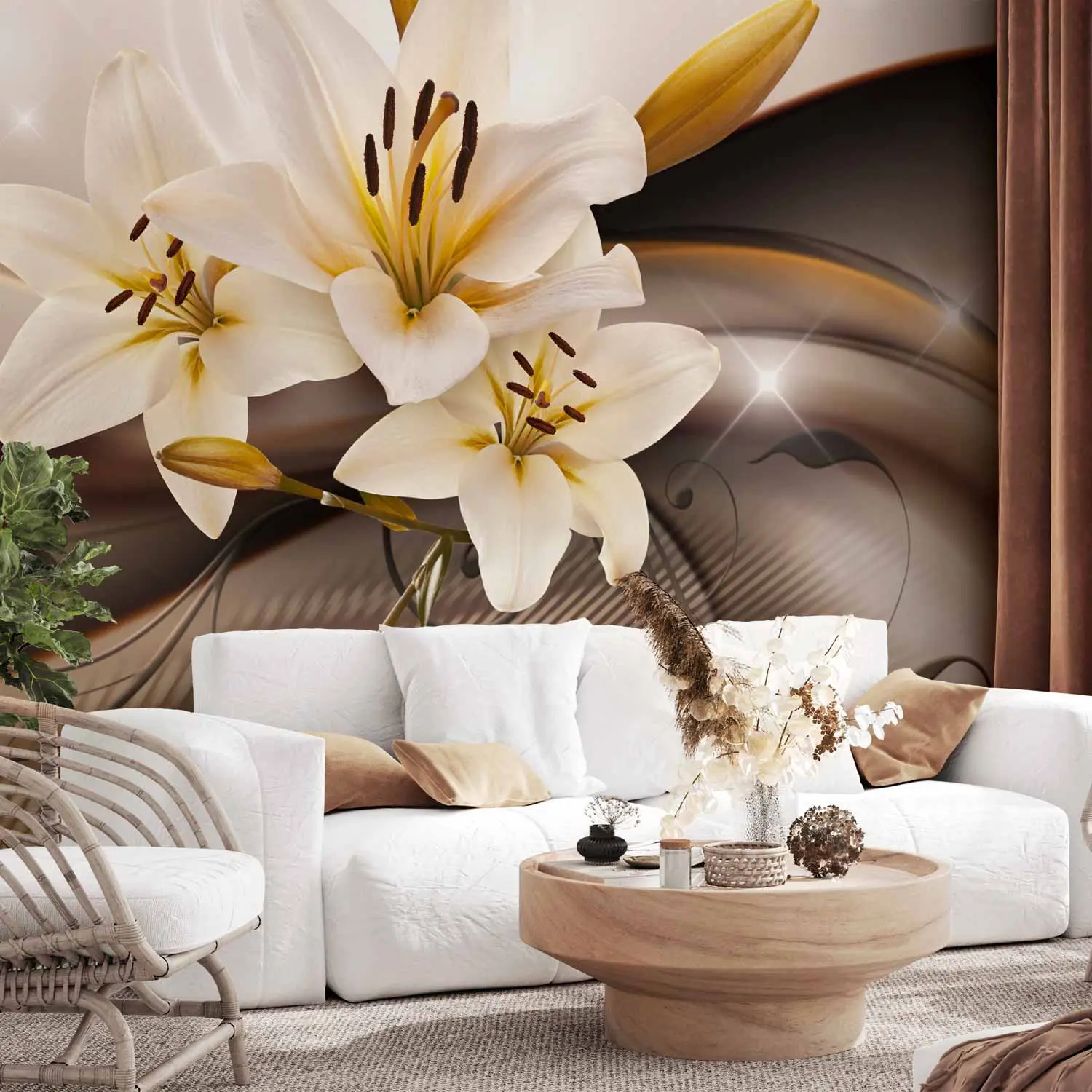 lily mural wallpaper
