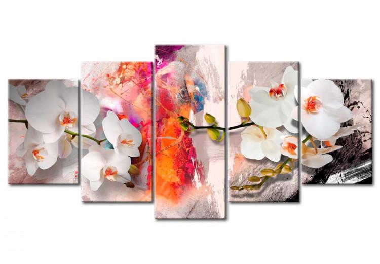 Canvas Colorful background and orchids