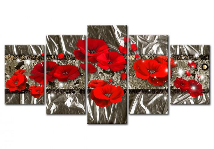 Canvas Silver Poppies