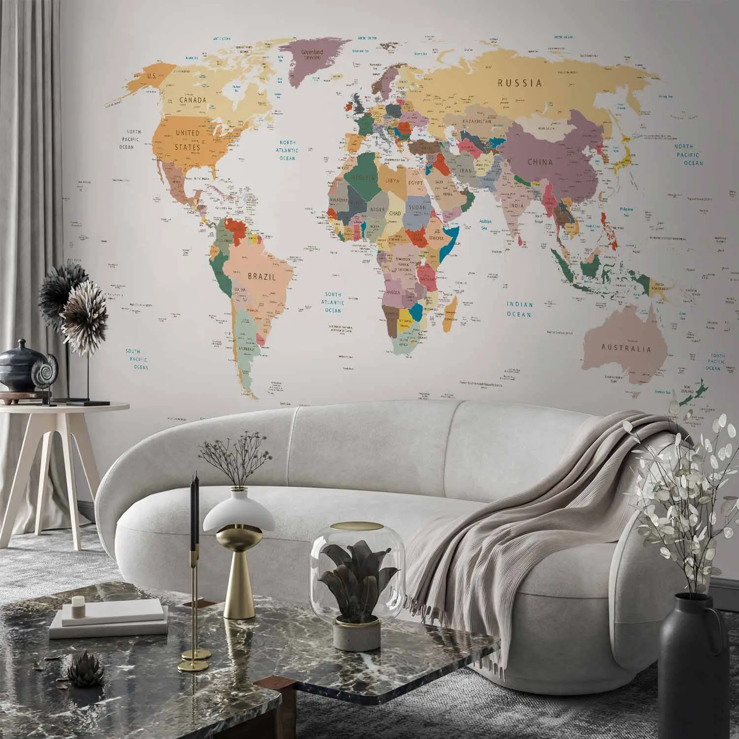 world map wallpaper bedroom