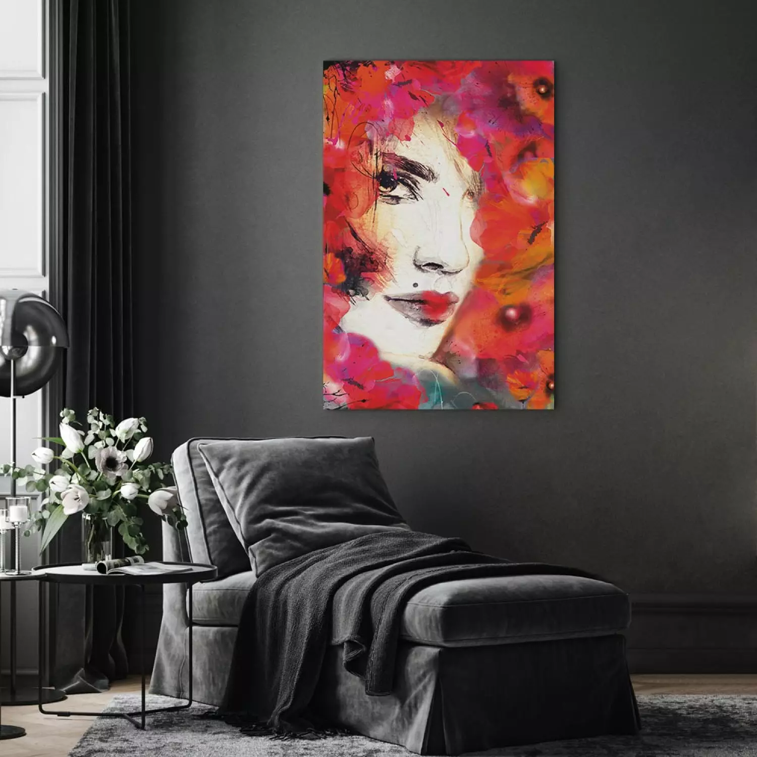 Canvas Woman in Poppies