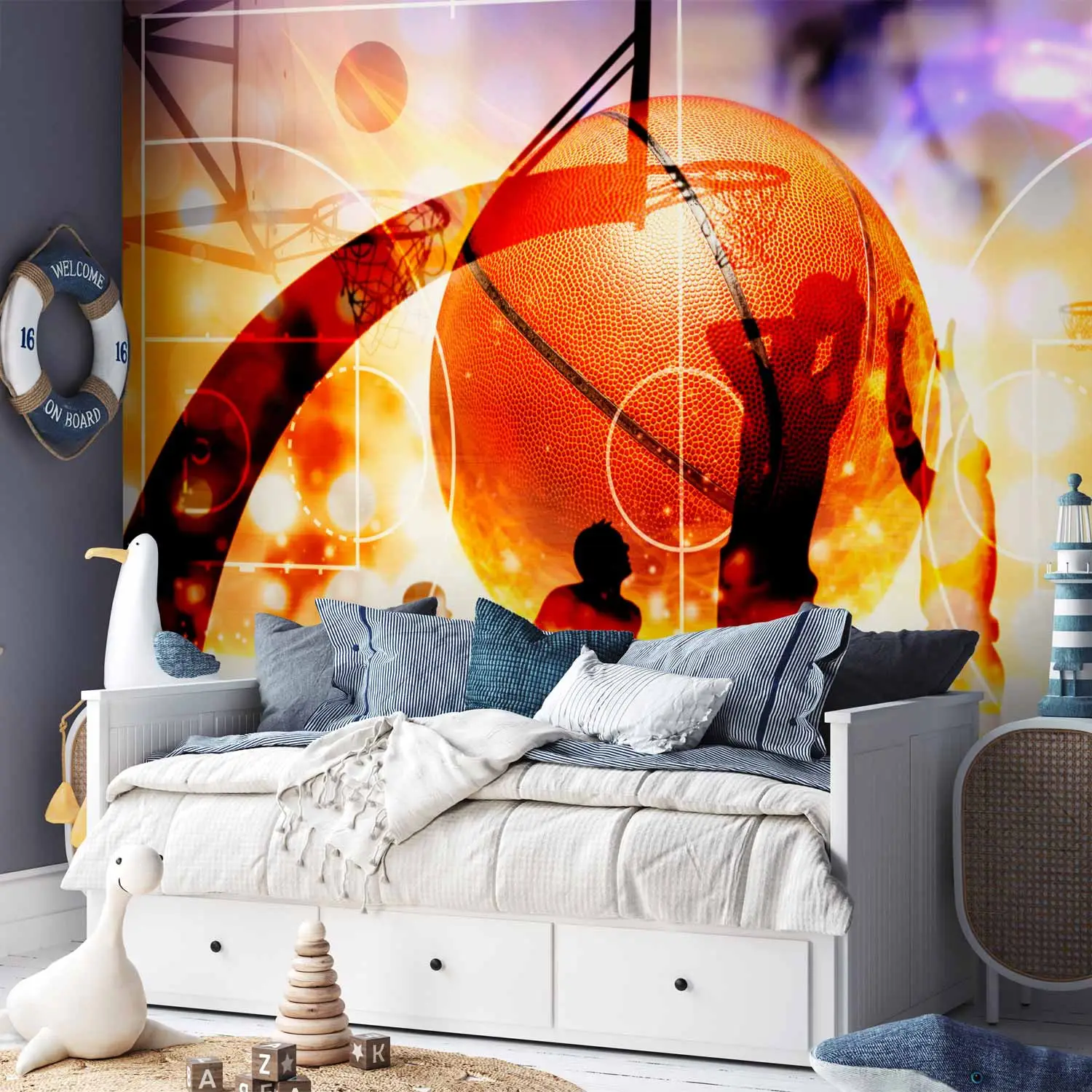 basketball bedroom wallpaper