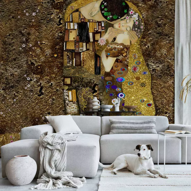 Wall Mural Klimt inspiration: Golden Kiss