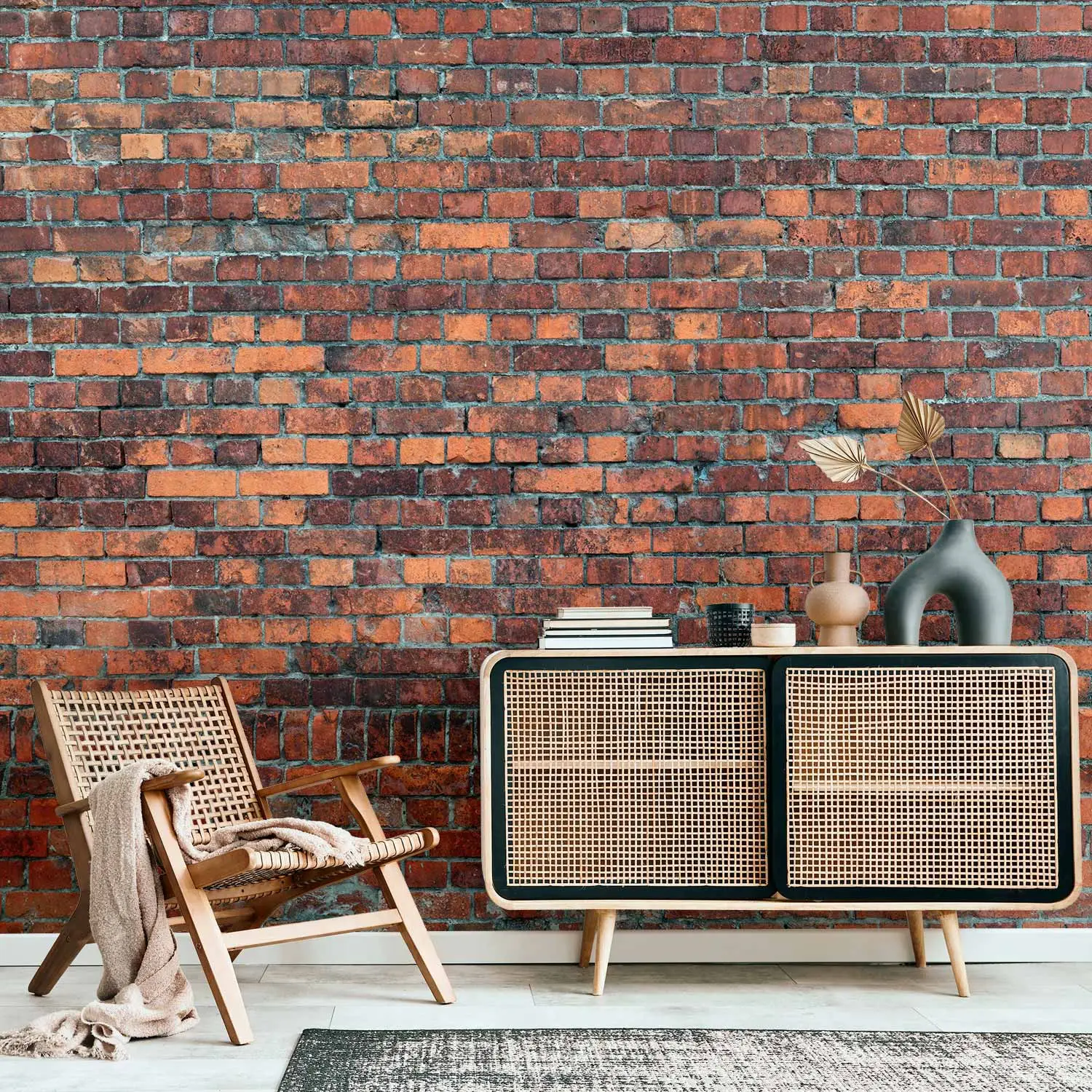 vintage red brick wallpaper