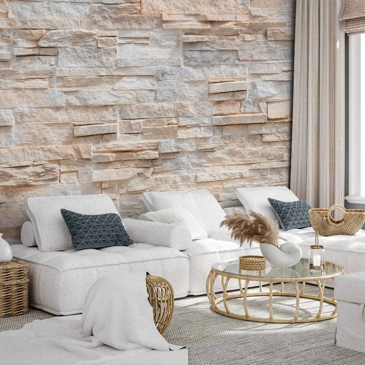 stone colour panel wallpaper