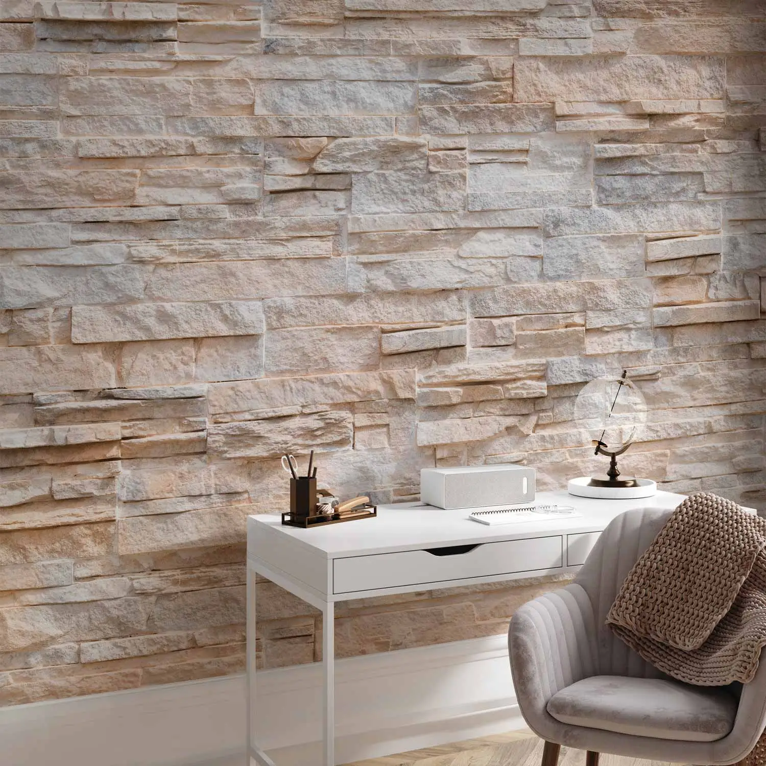 stone colour panel wallpaper