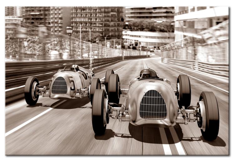 Canvas Vintage Cars Race