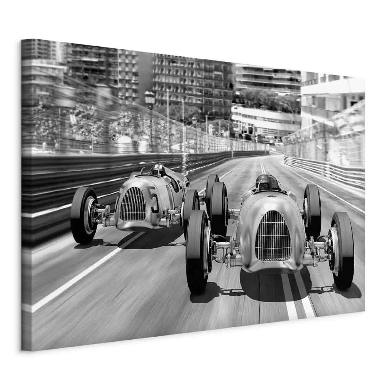 Canvas Art Print Old Cars Racing