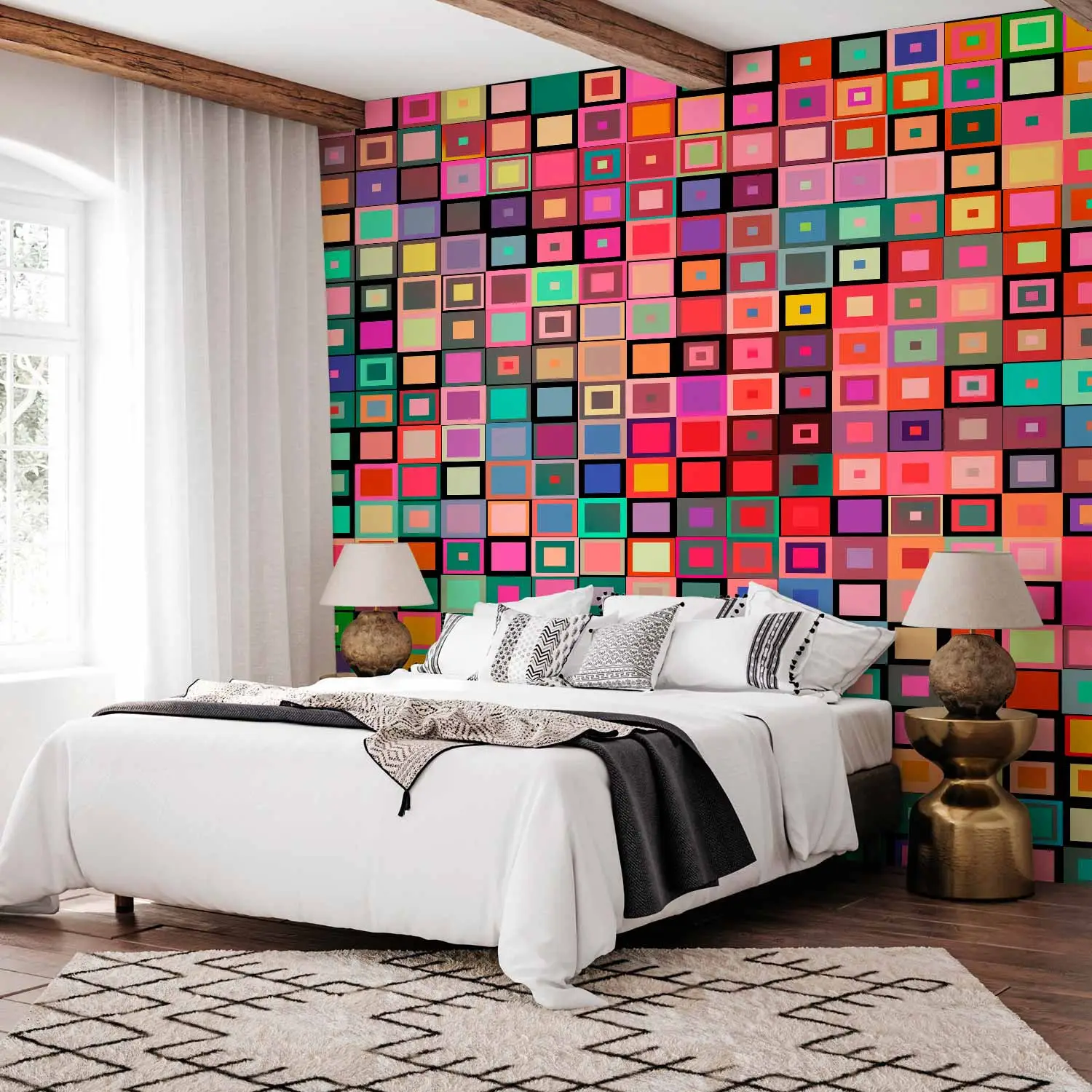 colourful wallpaper for bedroom