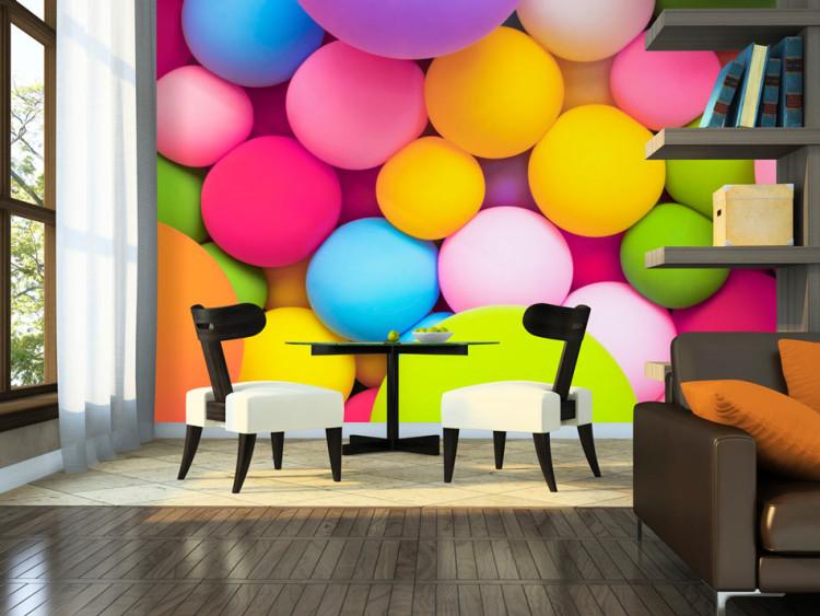 Wall Mural Geometric abstraction - energetic motif full of colourful balls
