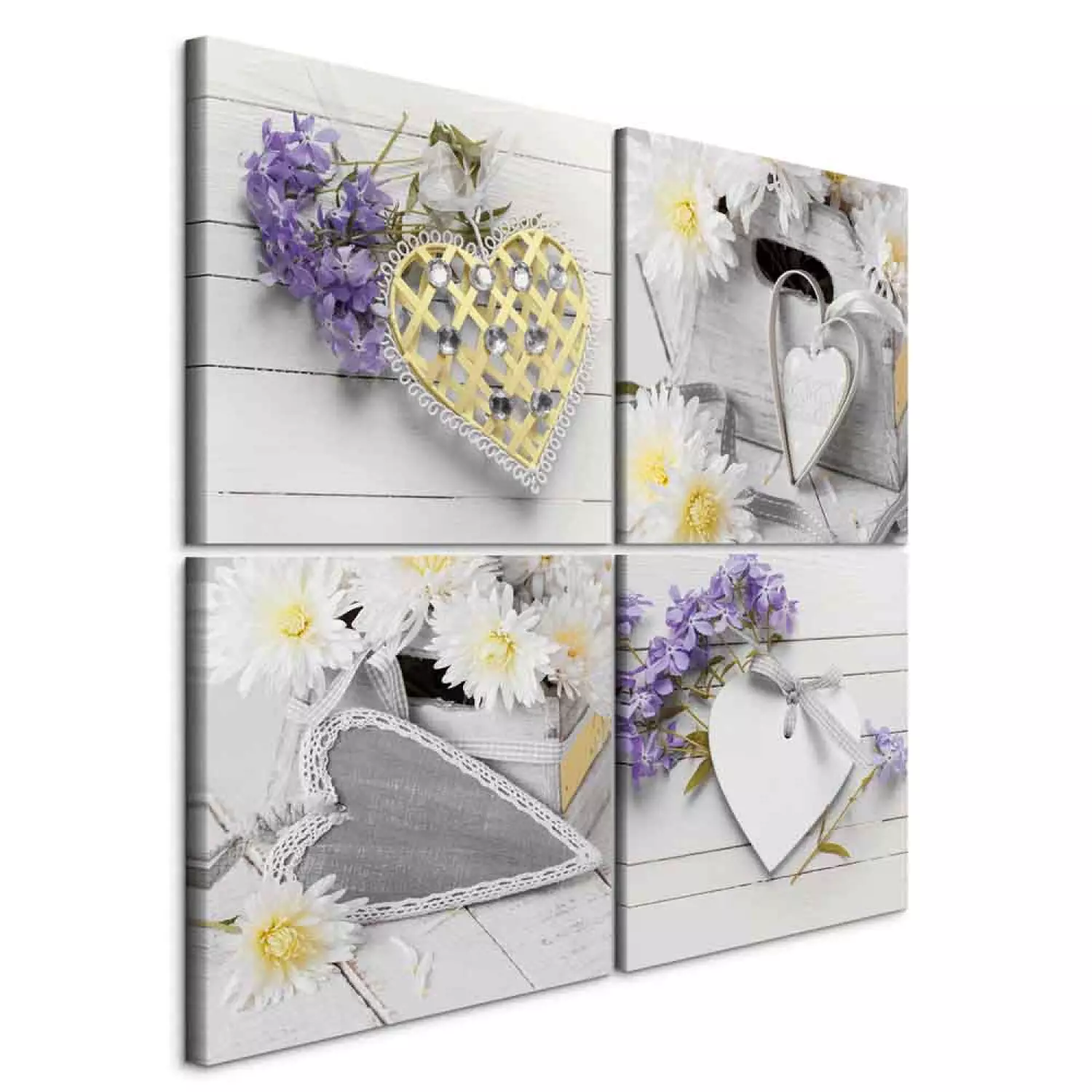 Canvas White hearts