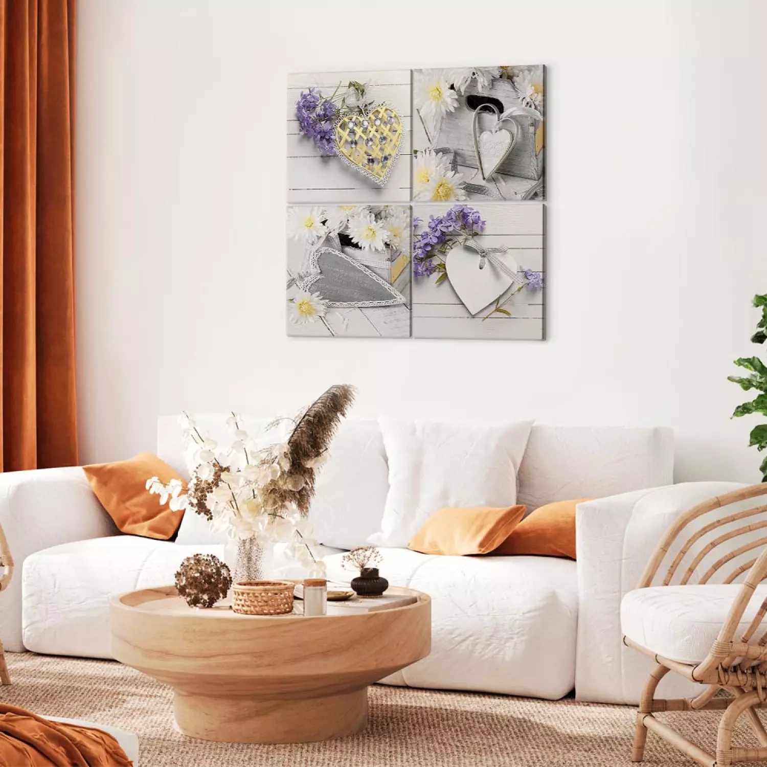 Canvas White hearts