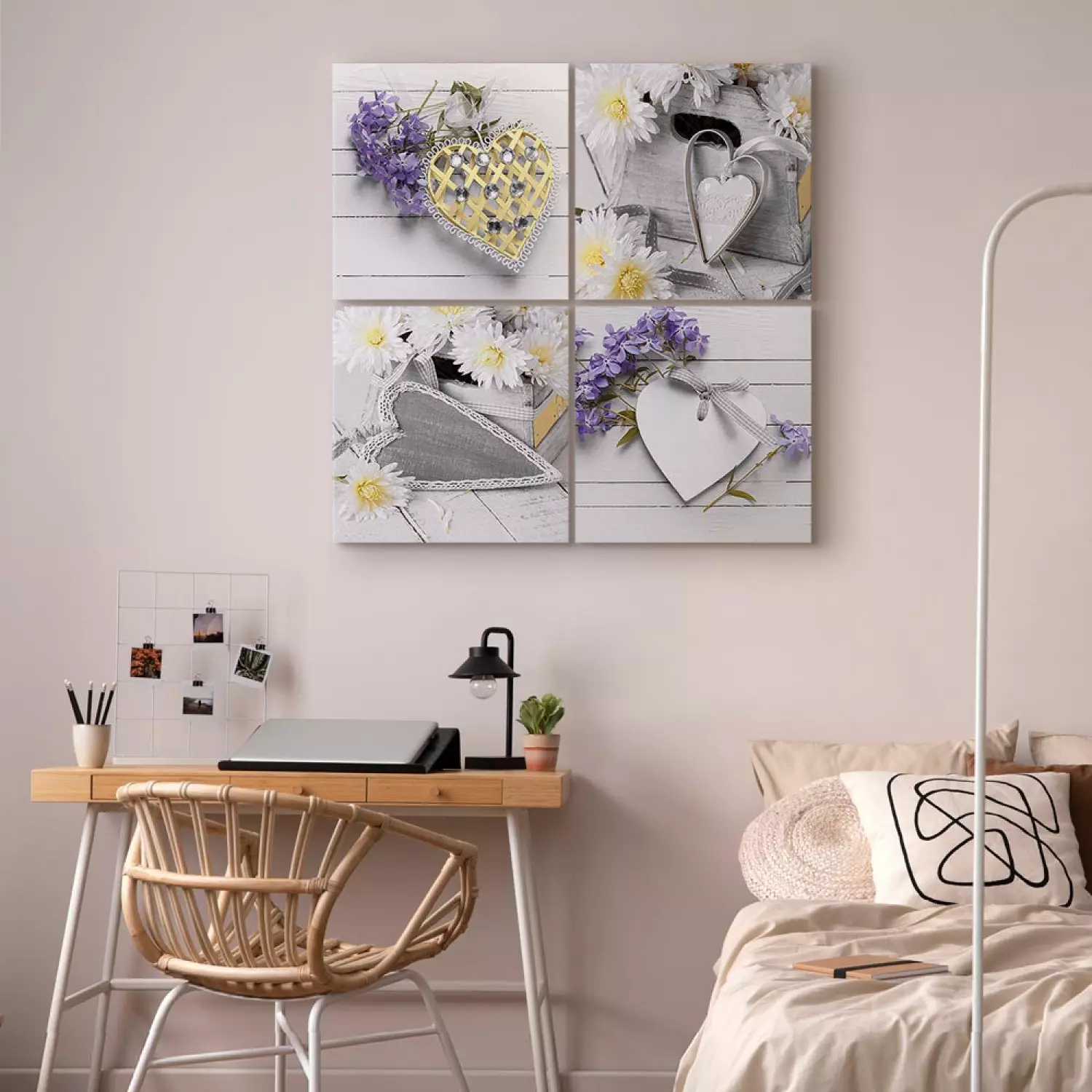 Canvas White hearts
