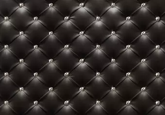 Wall Mural Empire of style - black textured background of leather fabric with quilting Wallpaper Cropper