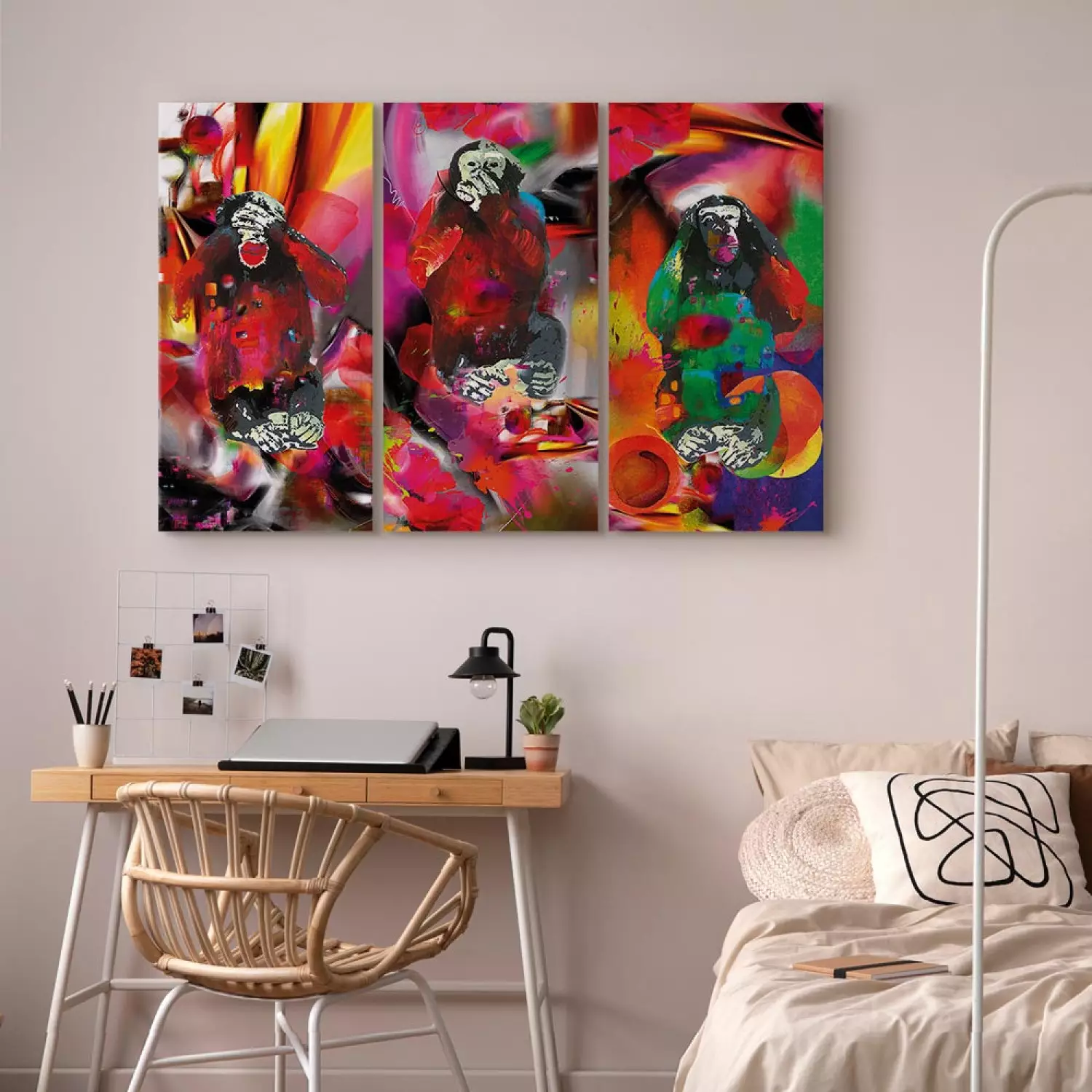 Canvas Crazy Monkeys - triptych