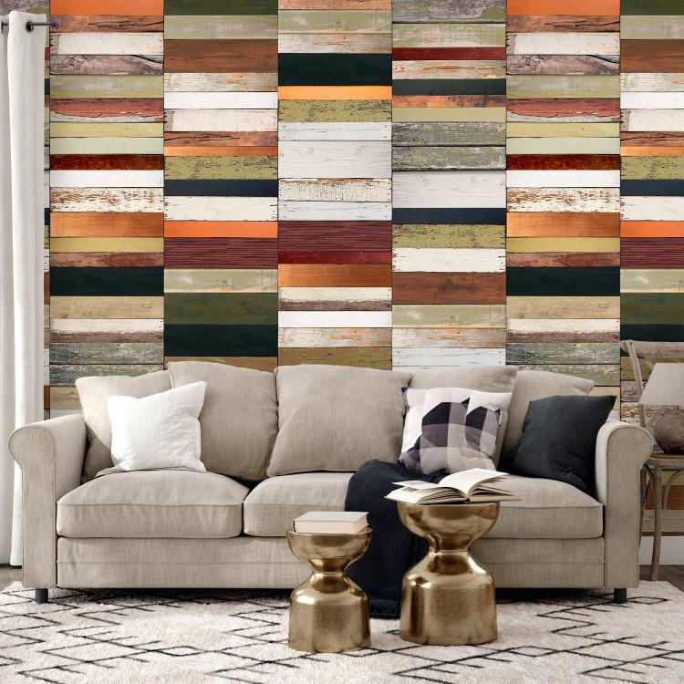 Wallpaper Magma Rainbow-colored wood tones