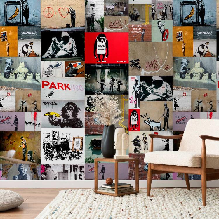 Wallpaper Magma Banksy - a collage