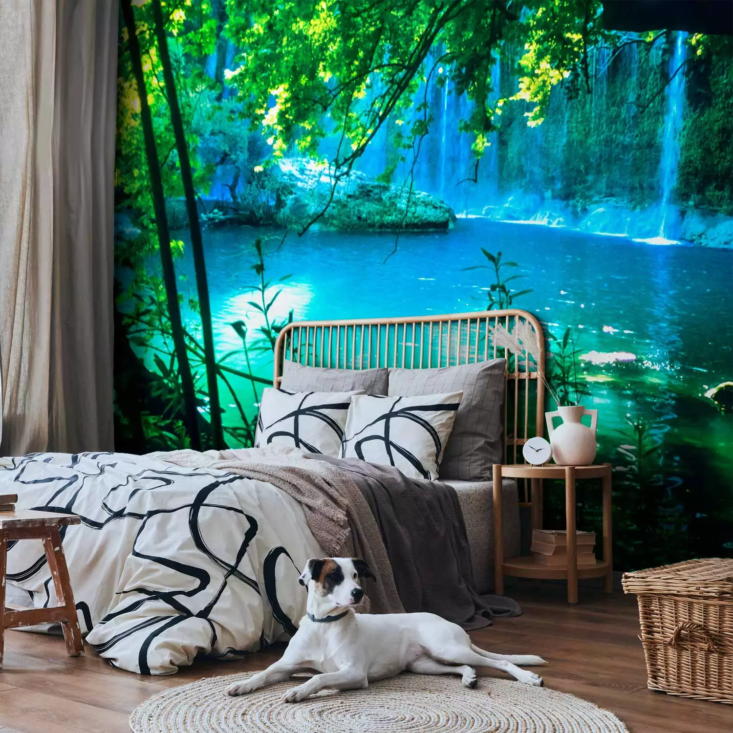 Photo Wallpaper Kursunlu waterfalls Turkey - landscape with turquoise water  in the shade of trees - bimago, image size:1500x1500