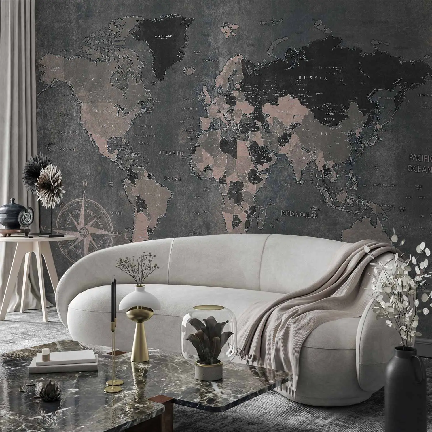 world map wallpaper grey
