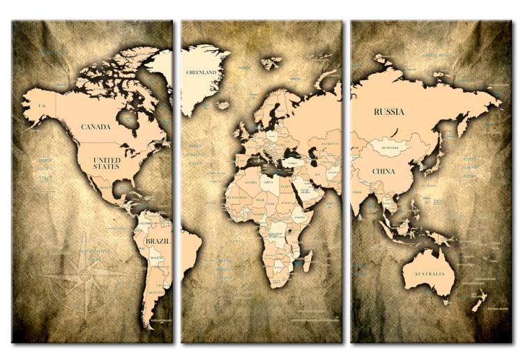 Canvas World Map: The Sands of Time 