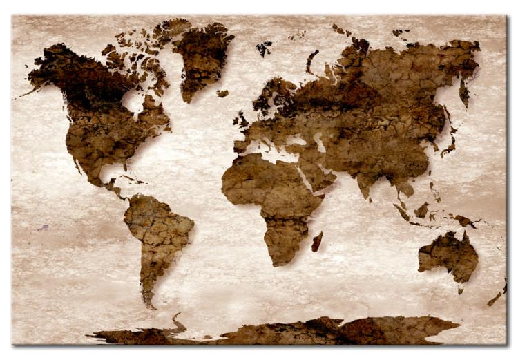 Canvas World Map: The Brown Earth